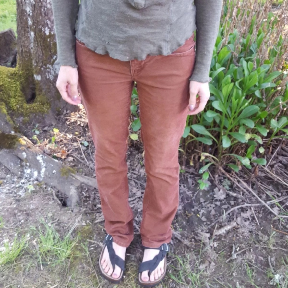 Burnt orange cords. Rusty vintage 60s color